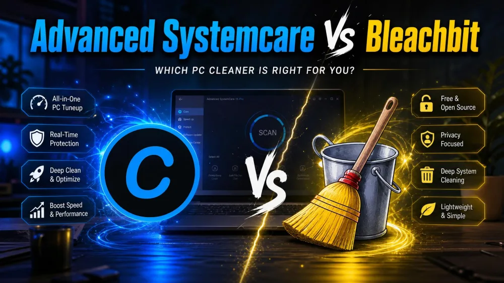Advanced SystemCare vs BleachBit: Which PC Cleaner Wins In 2026?
