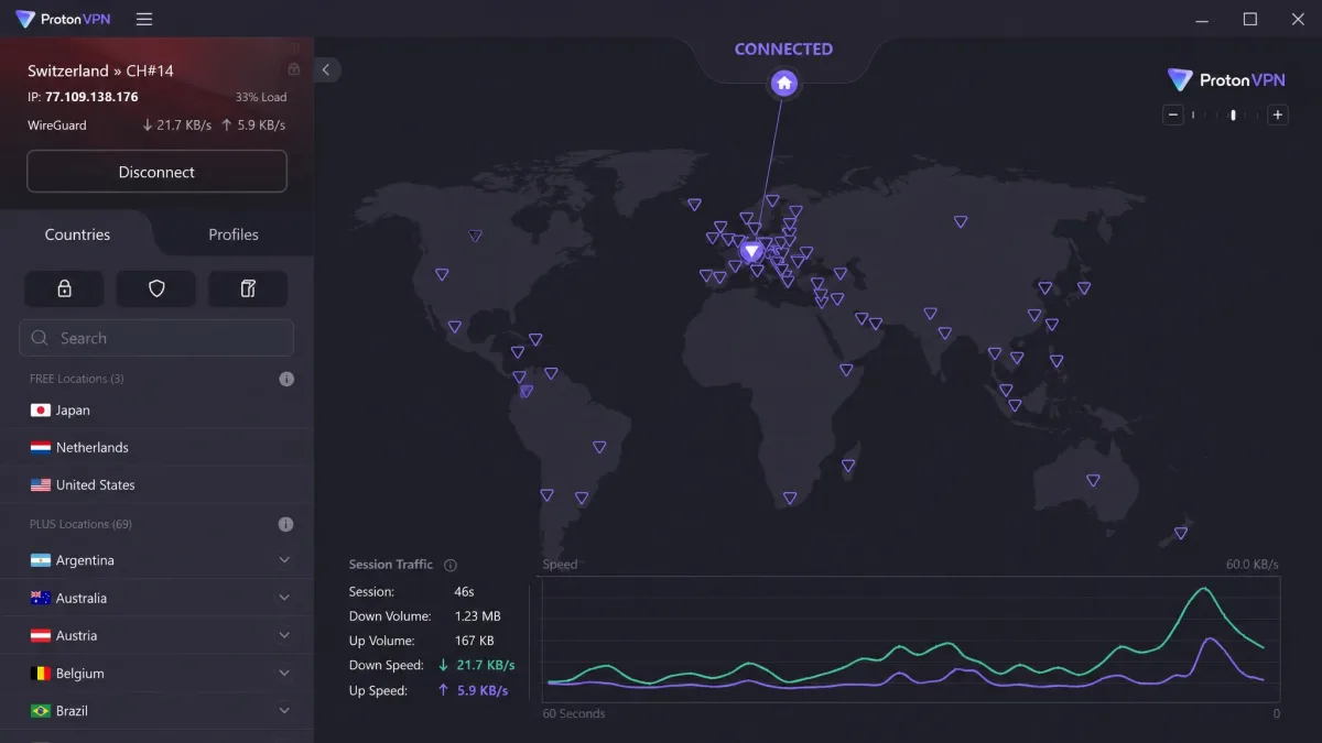 Proton VPN screenshot