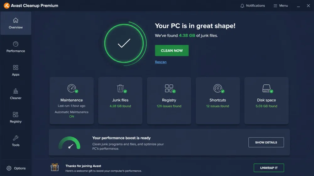 Avast Cleanup Premium screenshot