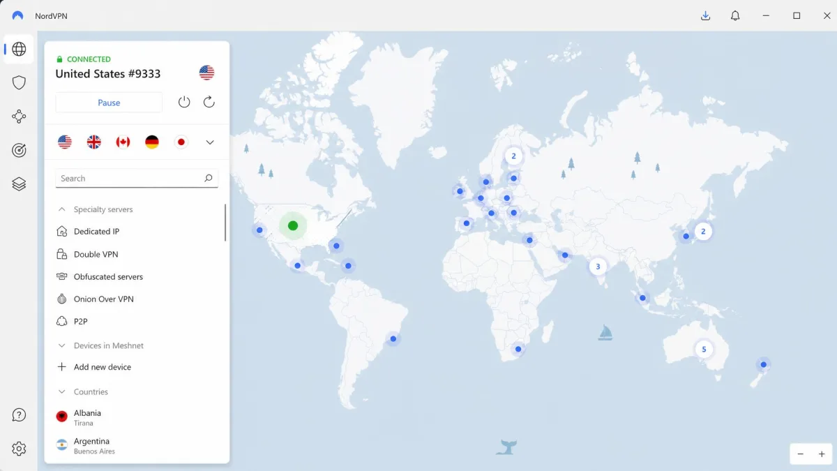 NordVPN screenshot