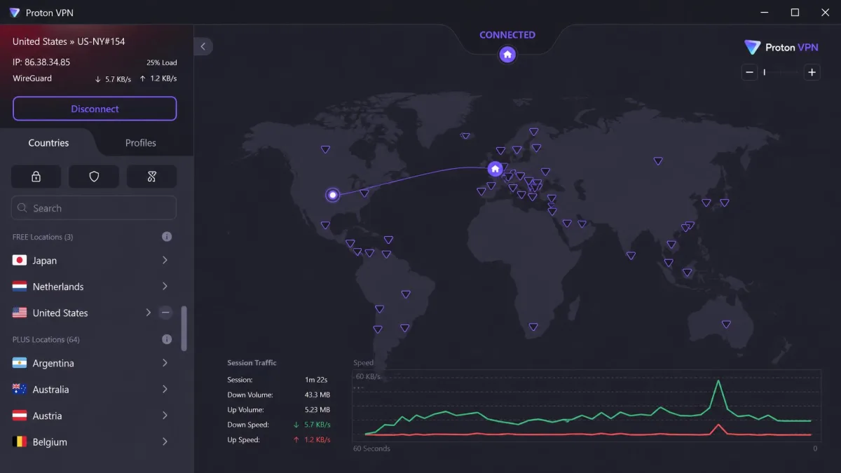 Proton VPN screenshot