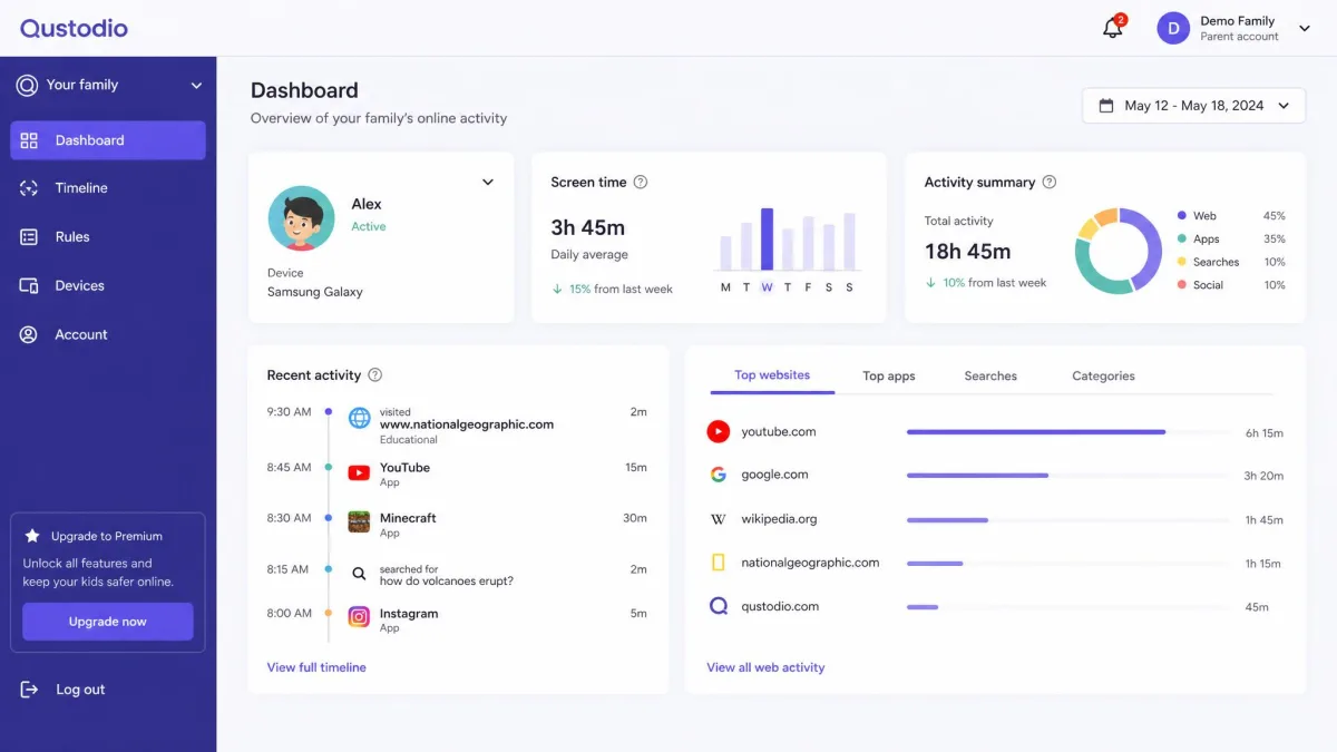 Qustodio screenshot