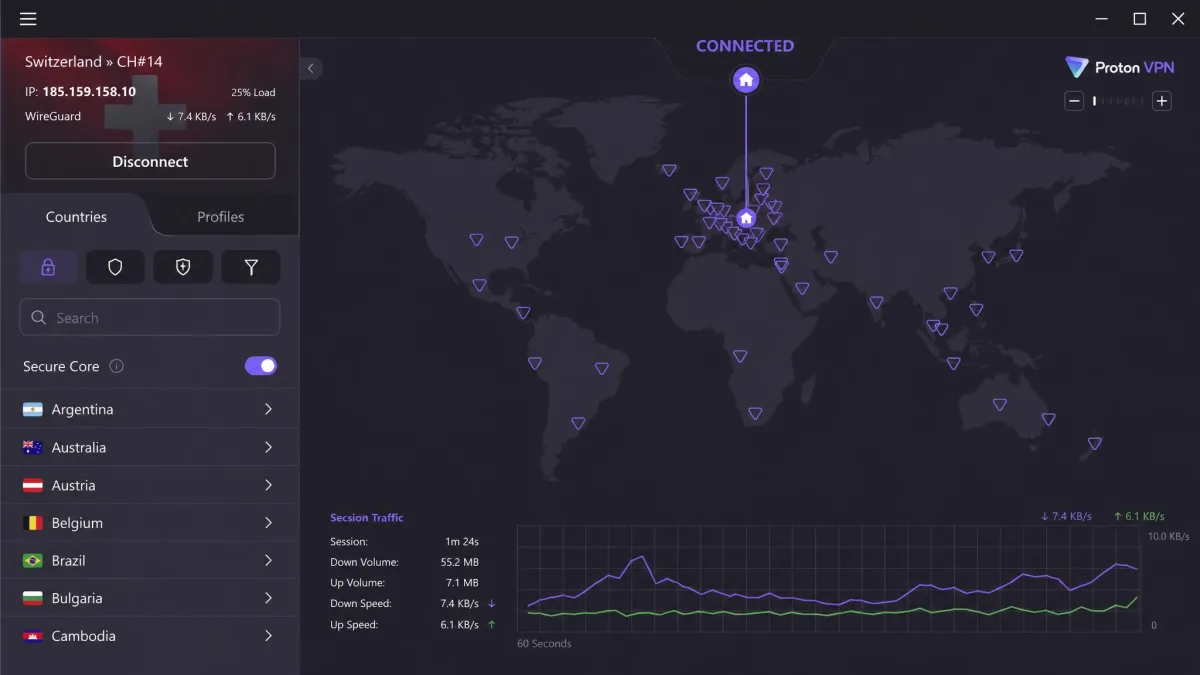 Proton VPN screenshot