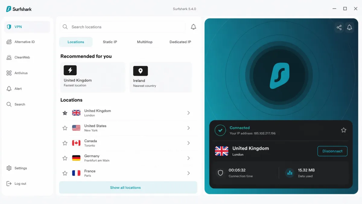 Surfshark screenshot
