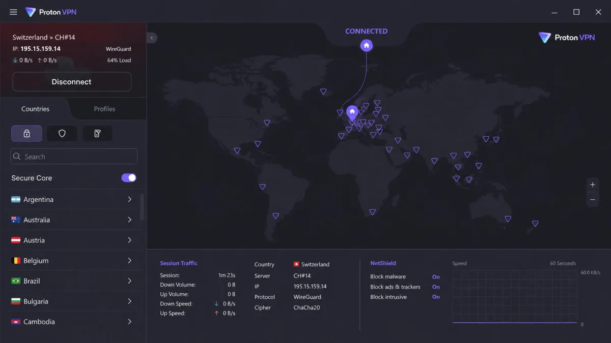 Proton VPN screenshot