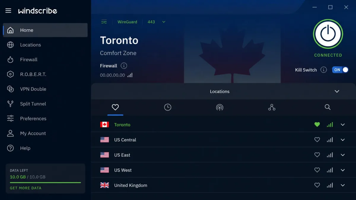 Windscribe screenshot