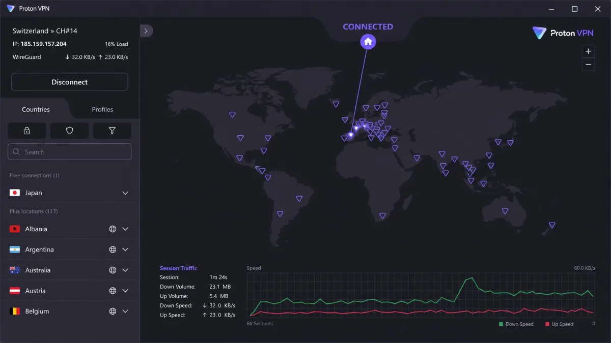 Proton VPN screenshot