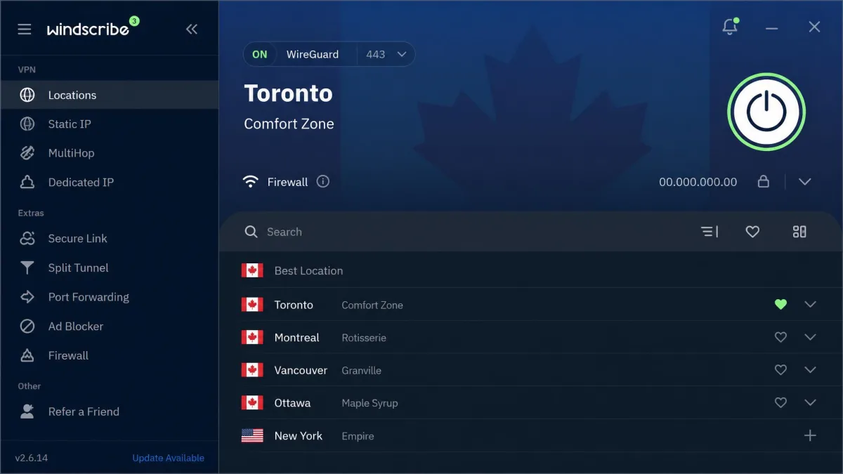 Windscribe screenshot