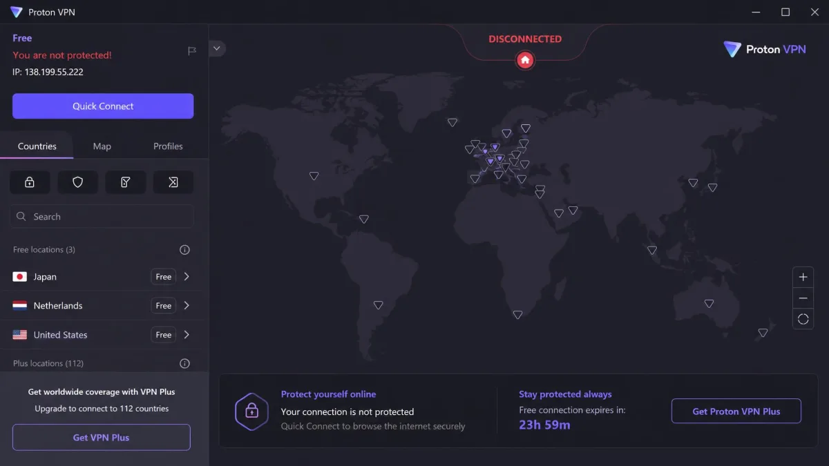Proton VPN Free screenshot