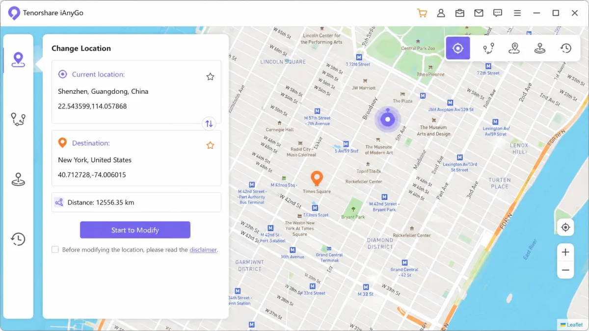 Tenorshare iAnyGo screenshot