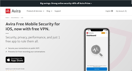 screenshot of Avira Free Mobile Security