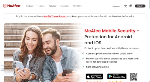 screenshot of McAfee Mobile Security