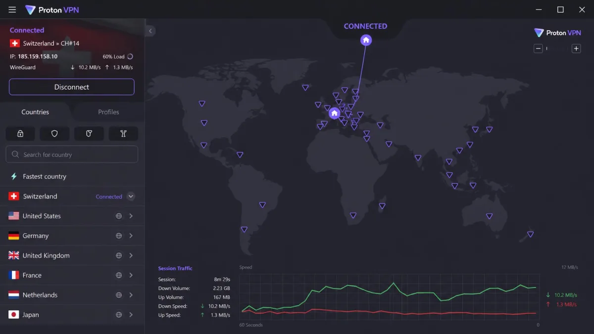 Proton VPN screenshot