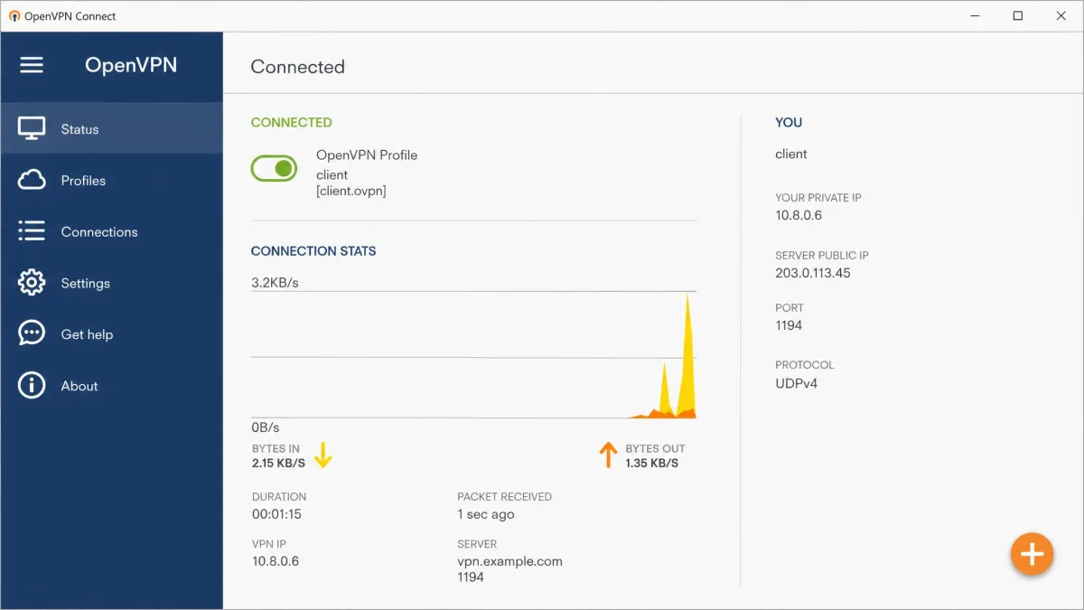 OpenVPN screenshot