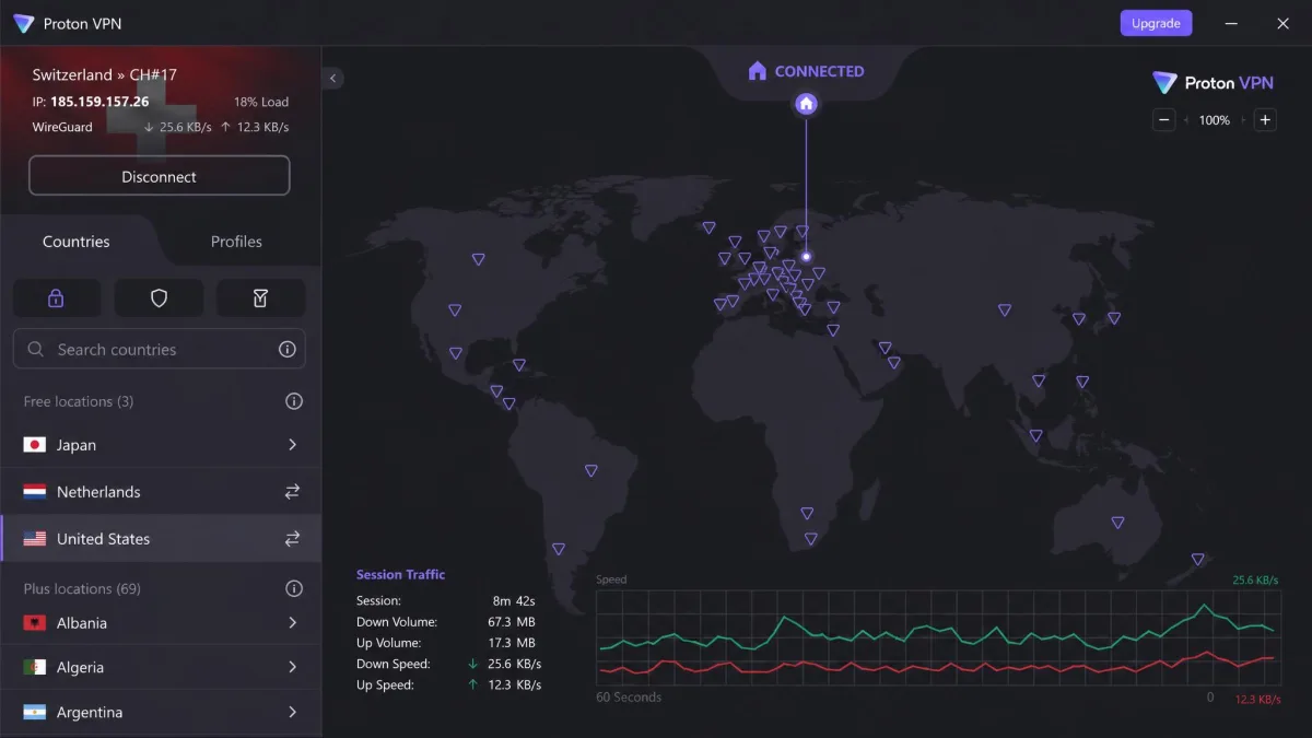 Proton VPN screenshot