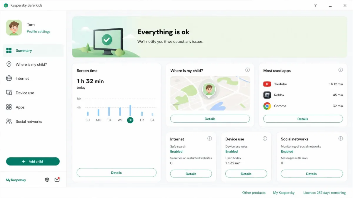 Kaspersky Safe Kids screenshot