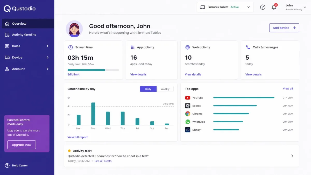Qustodio screenshot