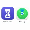 Apple Screen Time and Find My logo
