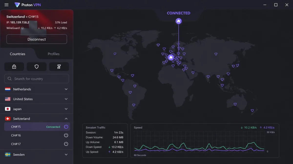 Proton VPN screenshot
