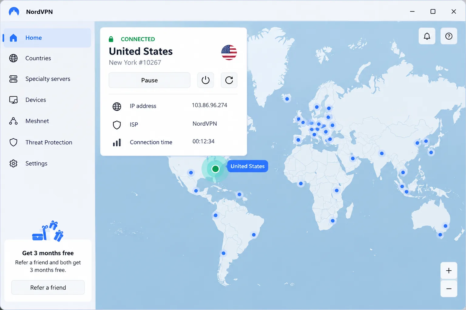 NordVPN screenshot