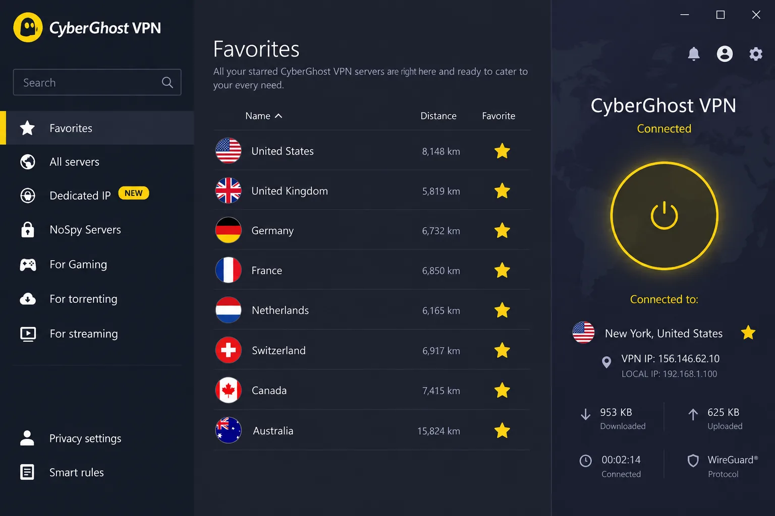 CyberGhost screenshot