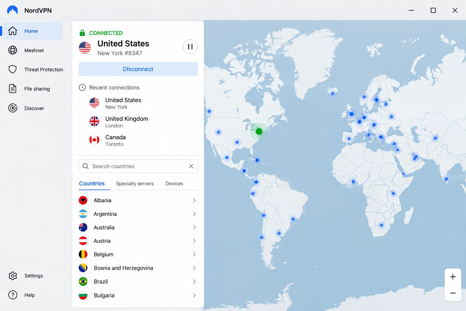 NordVPN screenshot