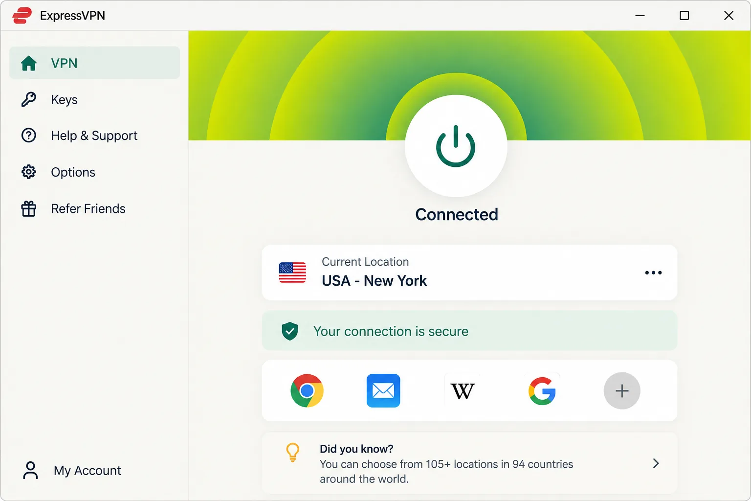 ExpressVPN screenshot