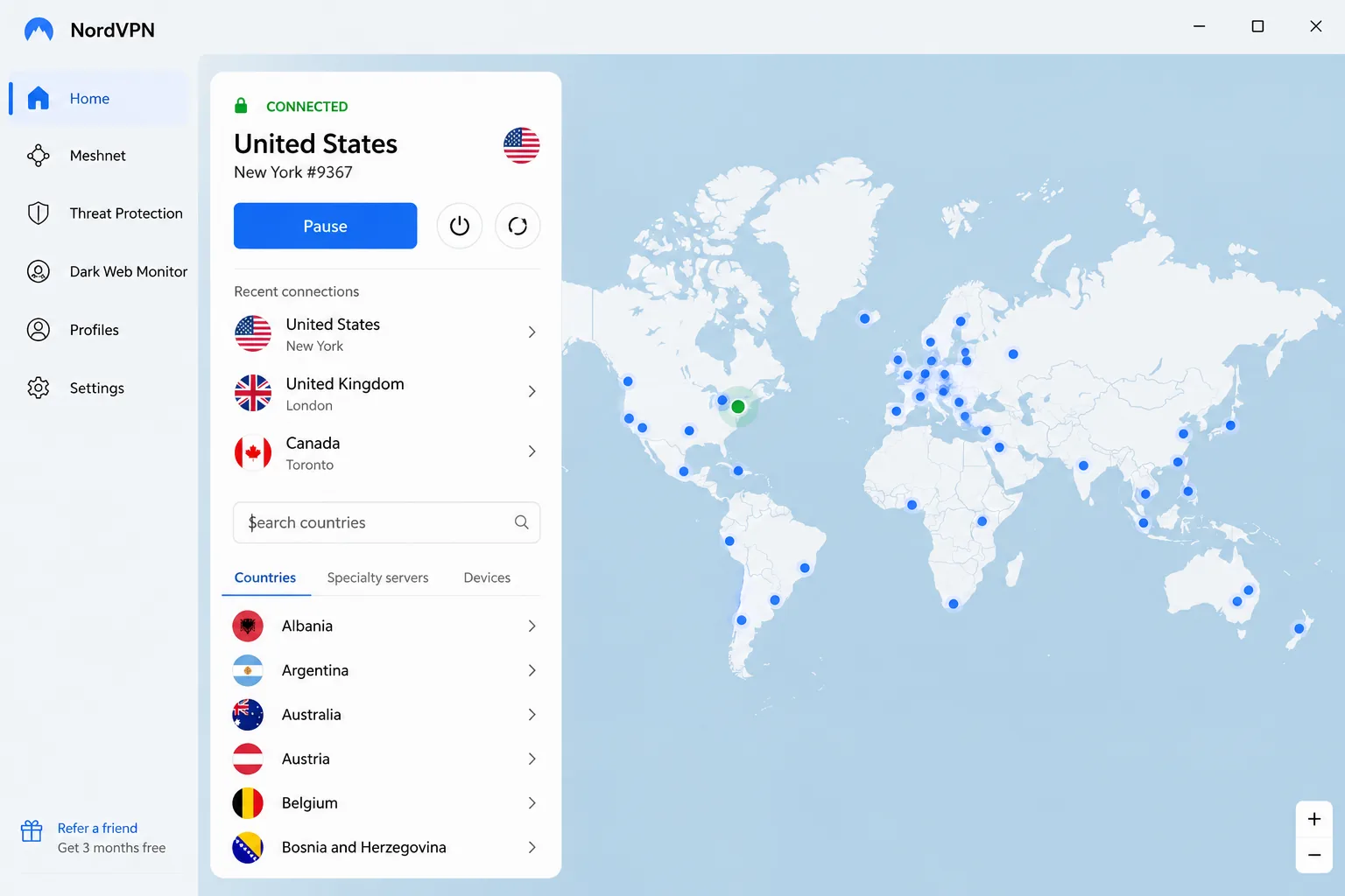 NordVPN screenshot