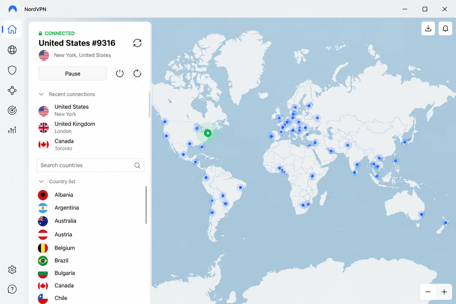 NordVPN screenshot