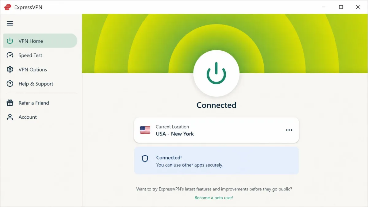 ExpressVPN screenshot