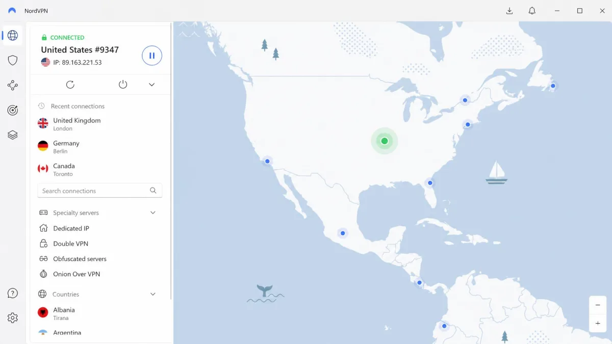 NordVPN screenshot