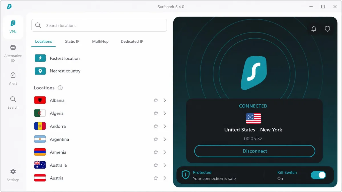 Surfshark screenshot