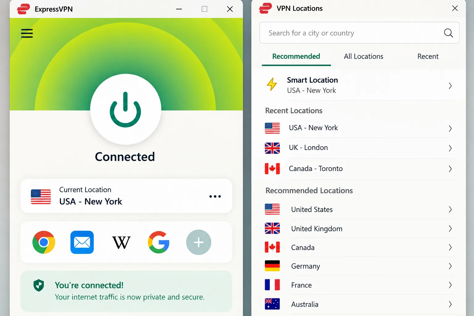 ExpressVPN screenshot