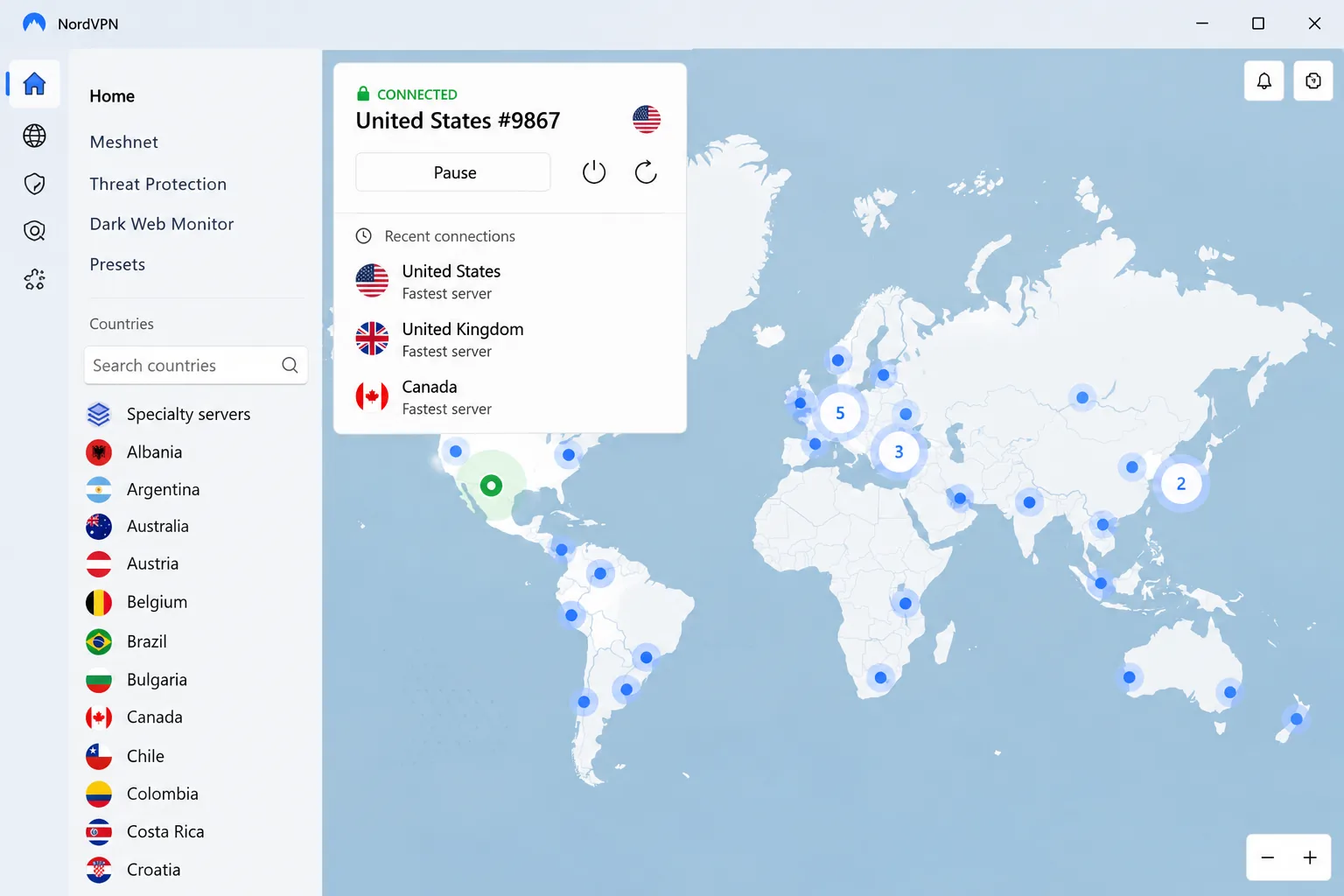 NordVPN screenshot