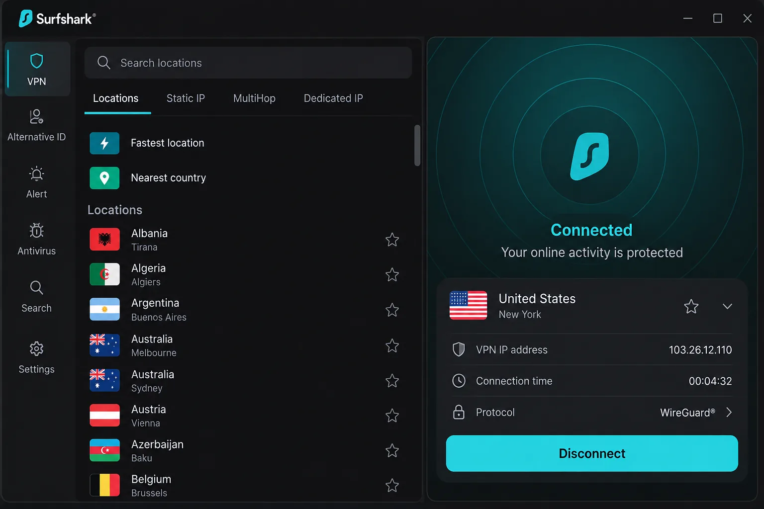 Surfshark screenshot
