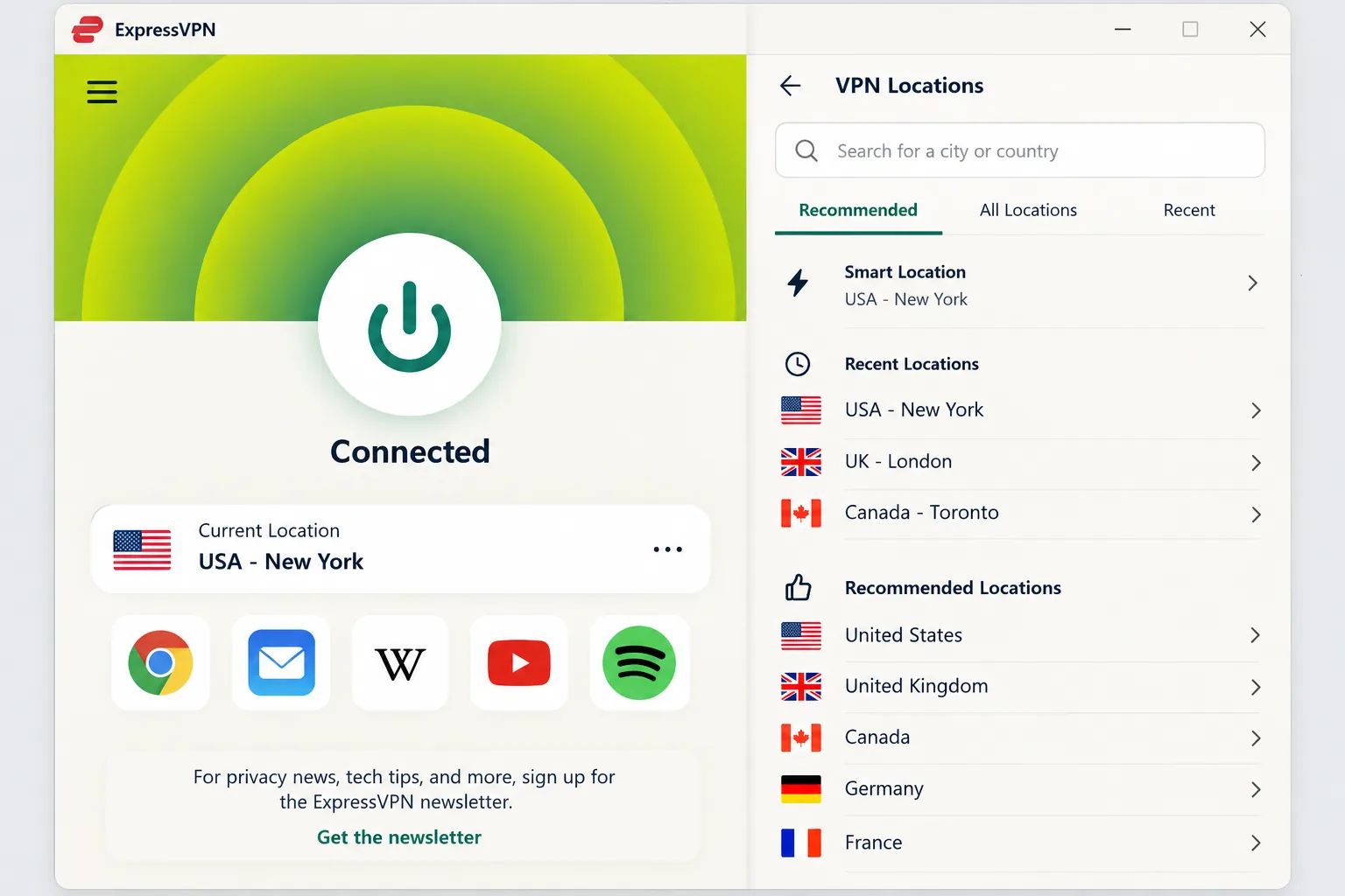 ExpressVPN screenshot