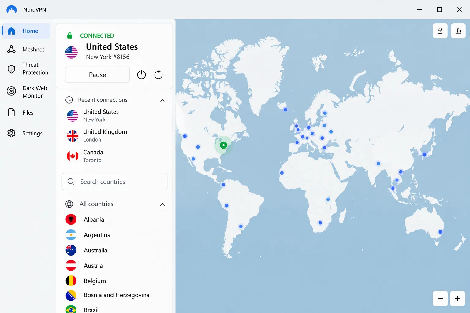 NordVPN screenshot