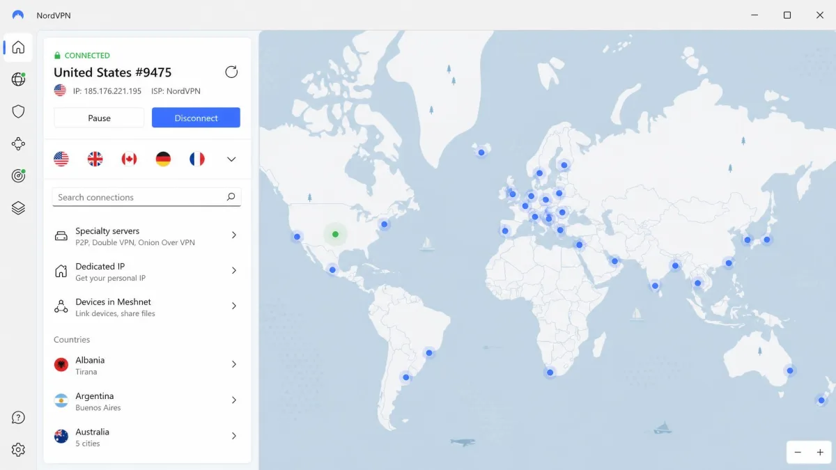 NordVPN screenshot