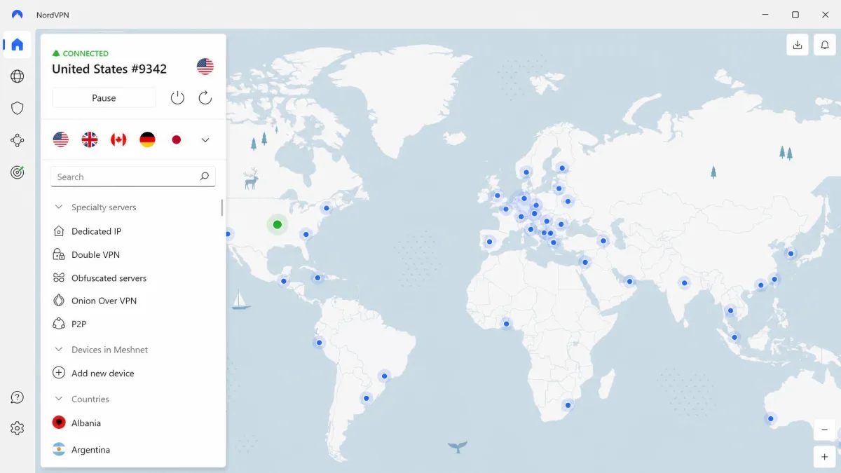 NordVPN screenshot
