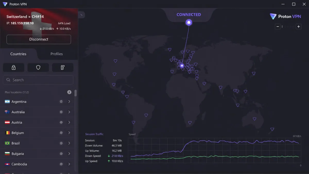 Proton VPN screenshot