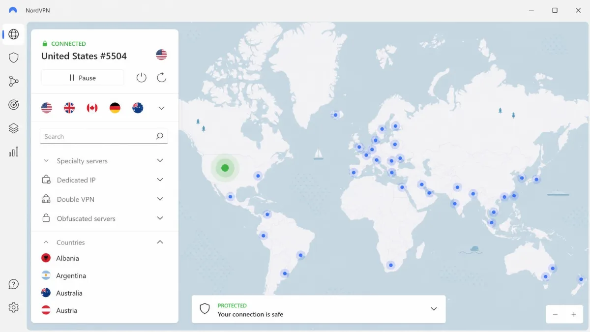 NordVPN screenshot