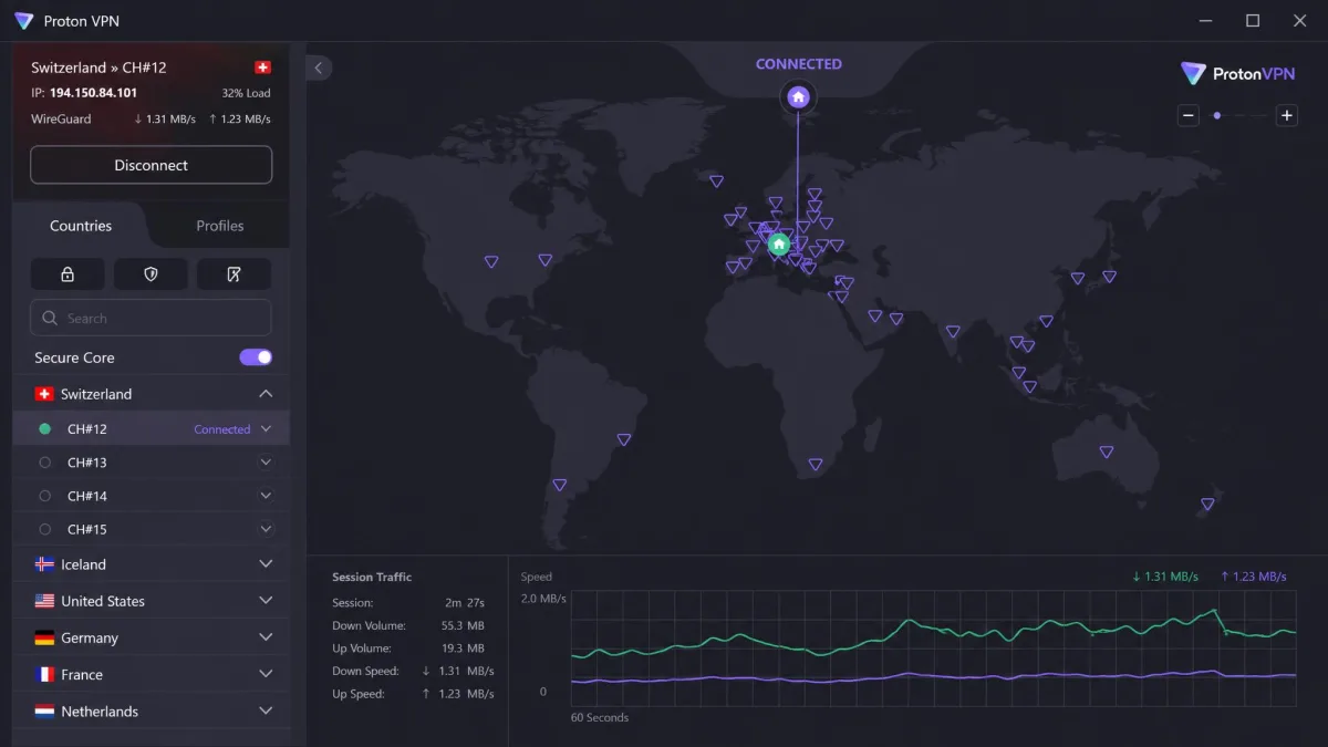 Proton VPN screenshot