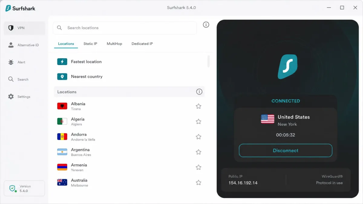 Surfshark screenshot