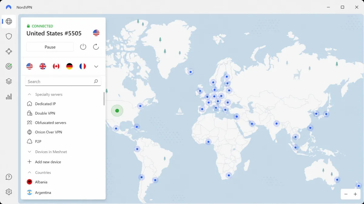 NordVPN screenshot