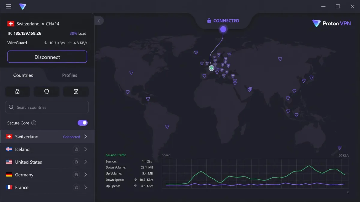 Proton VPN screenshot