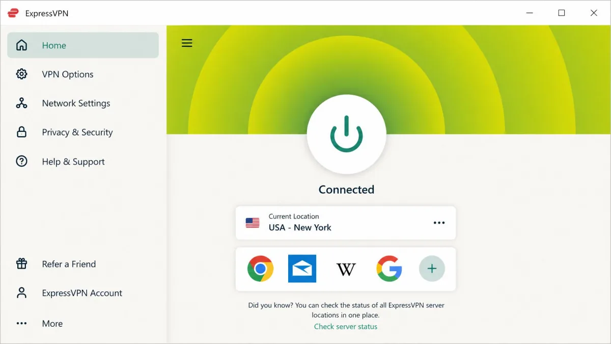 ExpressVPN screenshot