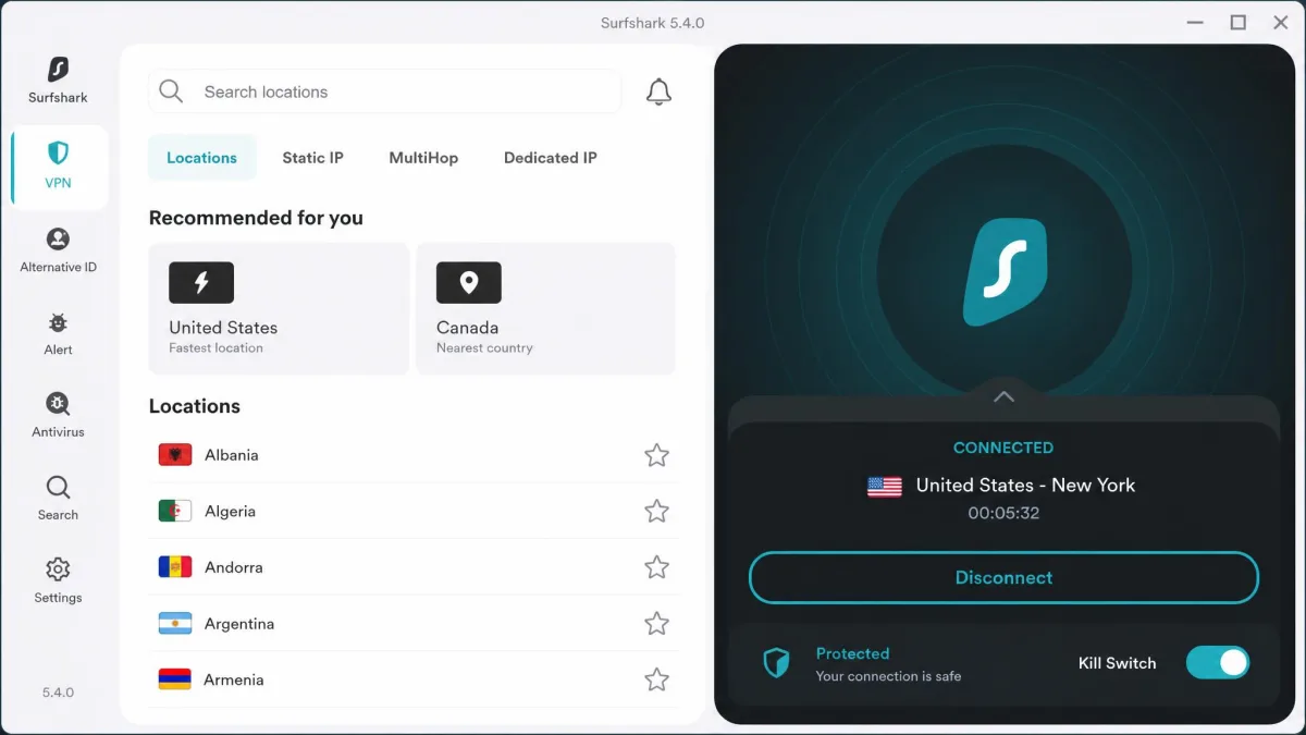 Surfshark screenshot