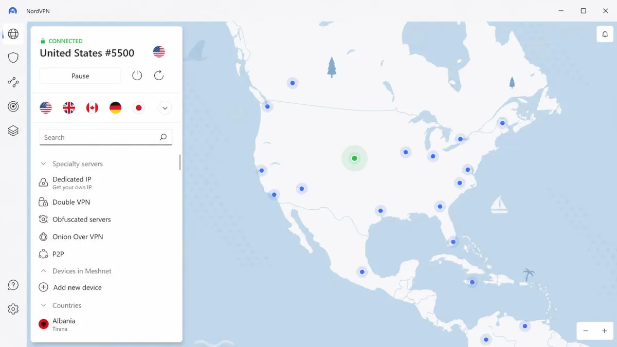 NordVPN screenshot