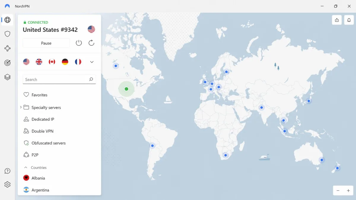 NordVPN screenshot