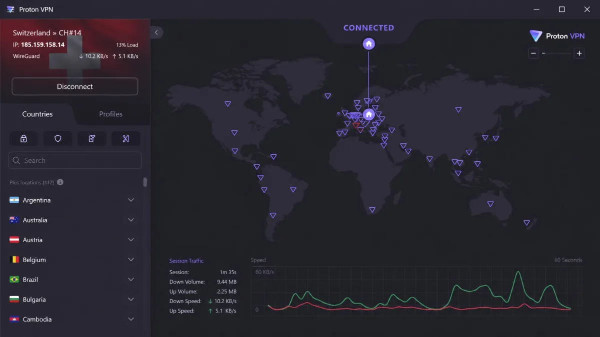 Proton VPN screenshot